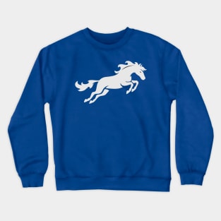 White Horse Jumping Silouhette Crewneck Sweatshirt